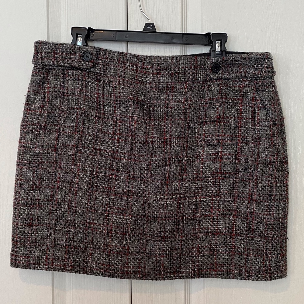 Woman’s grey mini skirt